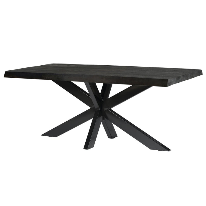 Eettafel Norris Mangohout Zwart 240x100 cm-Eettafels-Livingfurn