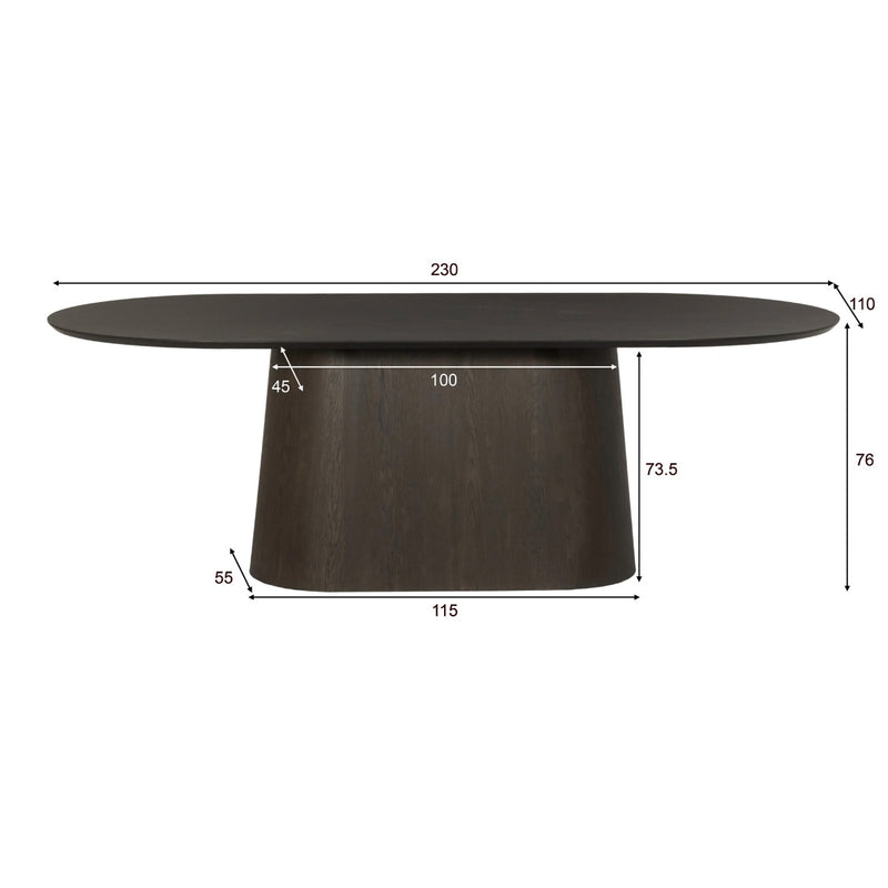 Eettafel Novero Eikenhout fineer Bruin 230x110 cm-Eettafels-Livingfurn