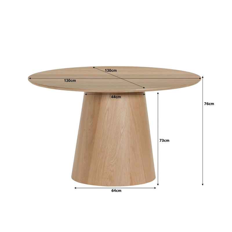 Eettafel Novero Eikenhout fineer Naturel hout 130x76 cm-Eettafels-Livingfurn