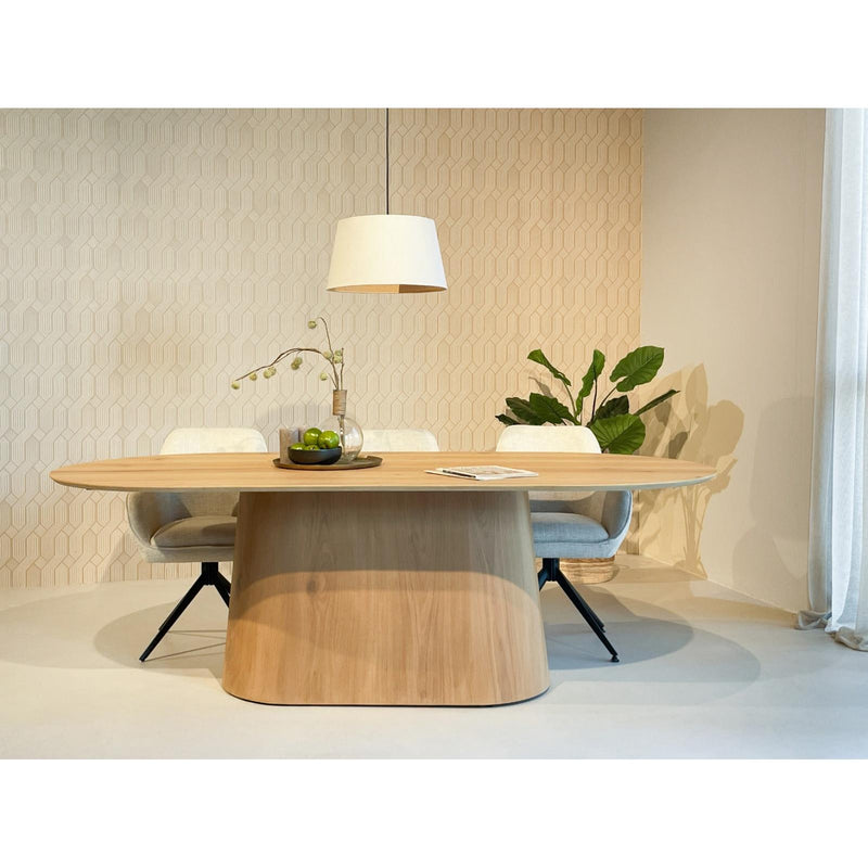 Eettafel Novero Eikenhout fineer Naturel hout 230x110 cm-Eettafels-Livingfurn