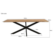 Eettafel Oslo Acaciahout Naturel hout 220x100 cm-Eettafels-Livingfurn