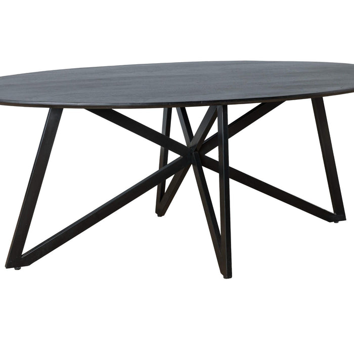 Eettafel Oslo Acaciahout Zwart 200x100 cm-Eettafels-Livingfurn