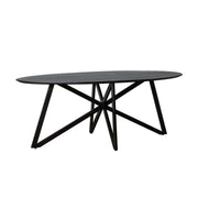 Eettafel Oslo Acaciahout Zwart 200x100 cm-Eettafels-Livingfurn