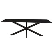 Eettafel Oslo Acaciahout Zwart 220x100 cm-Eettafels-Livingfurn