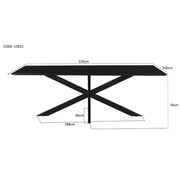 Eettafel Oslo Acaciahout Zwart 220x100 cm-Eettafels-Livingfurn