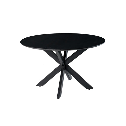 Eettafel Oslo Mangohout Zwart 120 cm 120x120x76 cm-Eettafels-Livingfurn