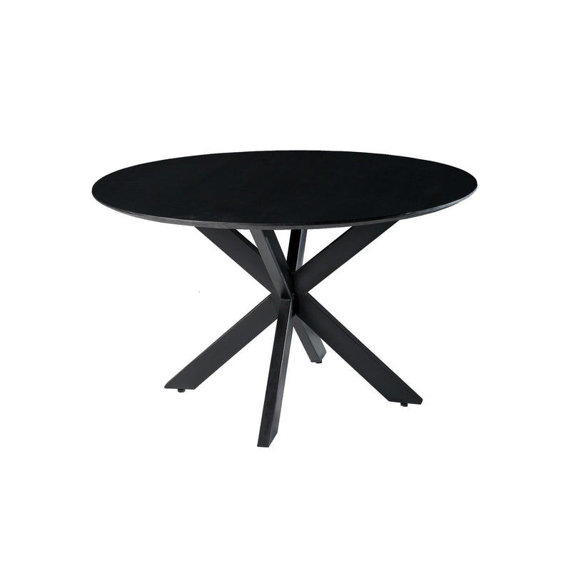 Eettafel Oslo Mangohout Zwart 130 cm 130x130x76 cm-Eettafels-Livingfurn
