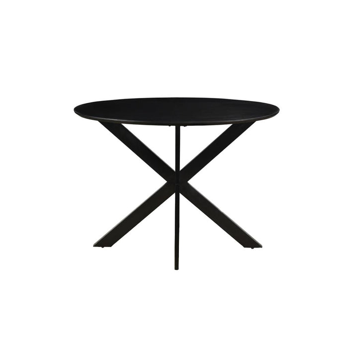 Eettafel Oslo Mangohout Zwart 130 cm-Eettafels-Livingfurn