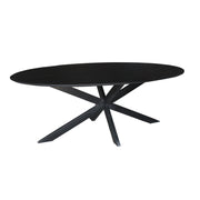 Eettafel Oslo Mangohout Zwart 210x100 cm-Eettafels-Livingfurn