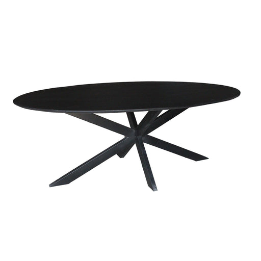 Eettafel Oslo Mangohout Zwart 210x100 cm-Eettafels-Livingfurn