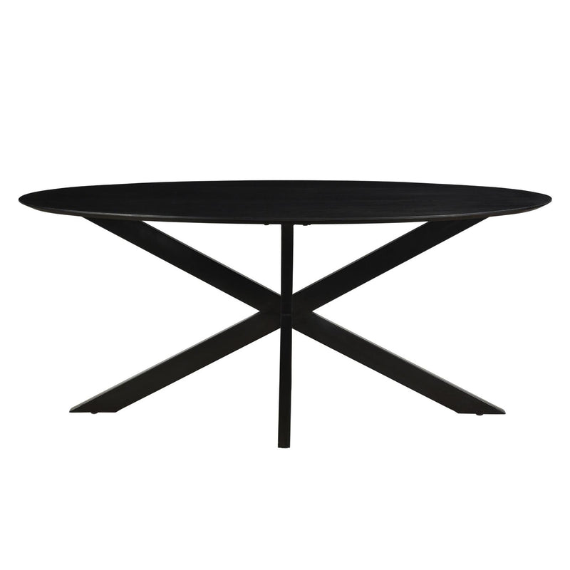 Eettafel Oslo Zwart 180x90 cm-Eettafels-Livingfurn