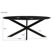 Eettafel Oslo Zwart 180x90 cm-Eettafels-Livingfurn