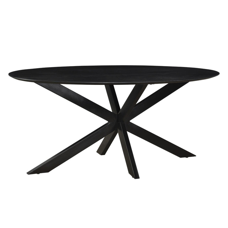 Eettafel Oslo Zwart 180x90 cm-Eettafels-Livingfurn