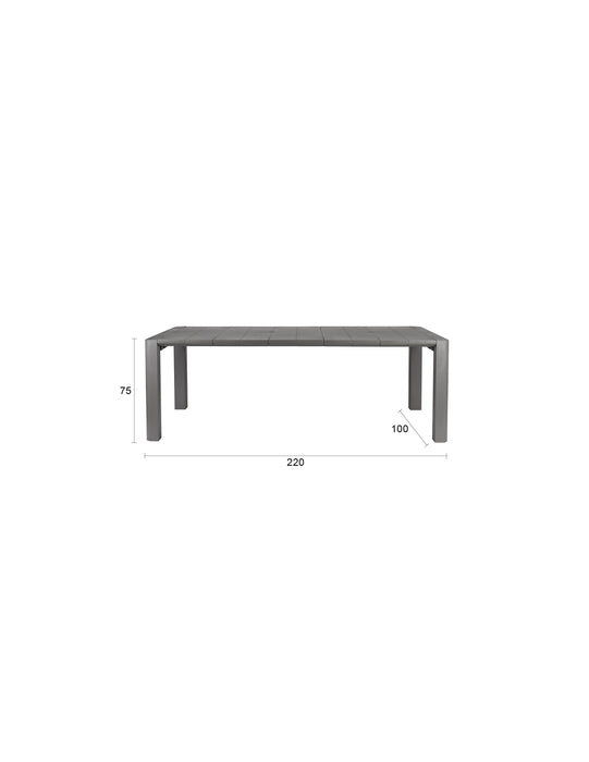 Eettafel Outdoor Alban 220x100 Steel Grijs 220x100 cm-Eettafels-Creating Home