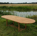 Eettafel Oval Extension Teakhout Naturel hout 180-180x100 cm-Buitentafels-Livingfurn