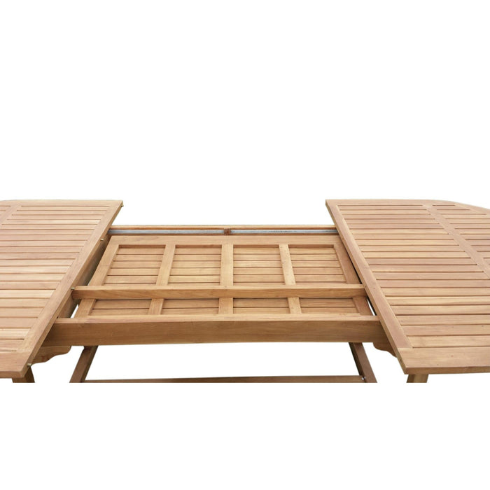 Eettafel Oval Extension Teakhout Naturel hout 180-180x100 cm-Eettafels-Livingfurn