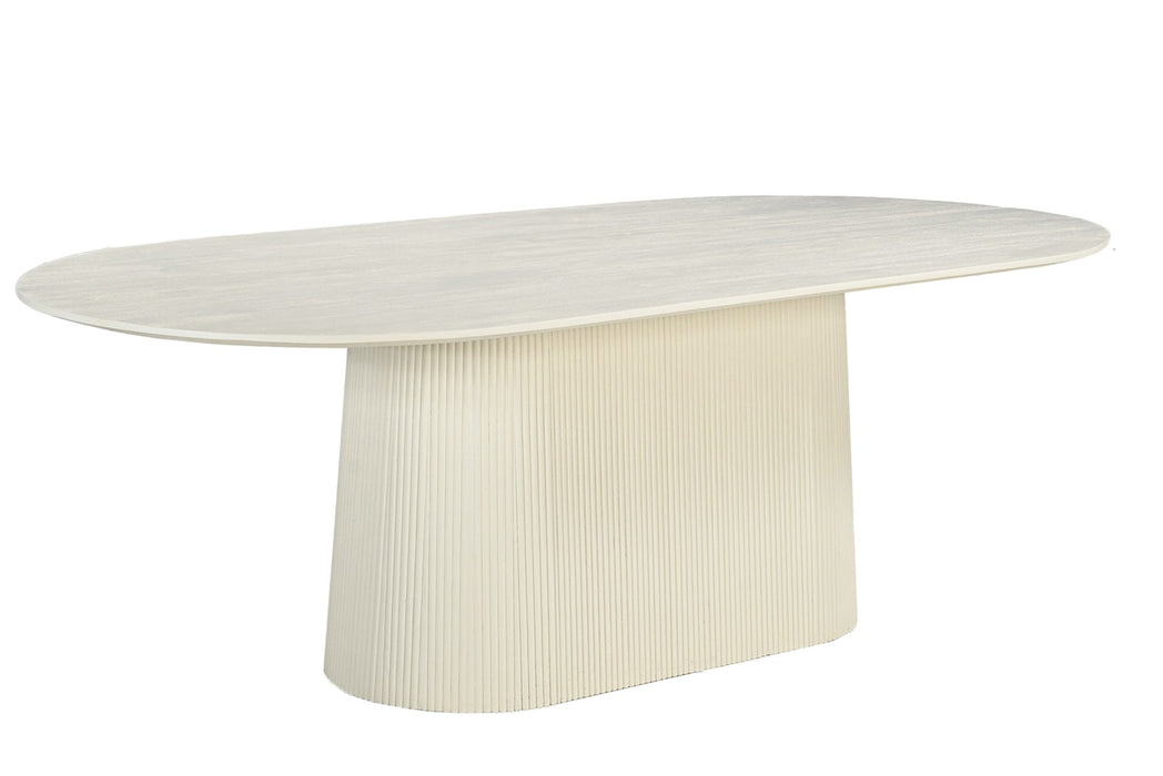 Eettafel Patrice Mangohout Crème wit 110x200 cm-Eettafels-Livingfurn