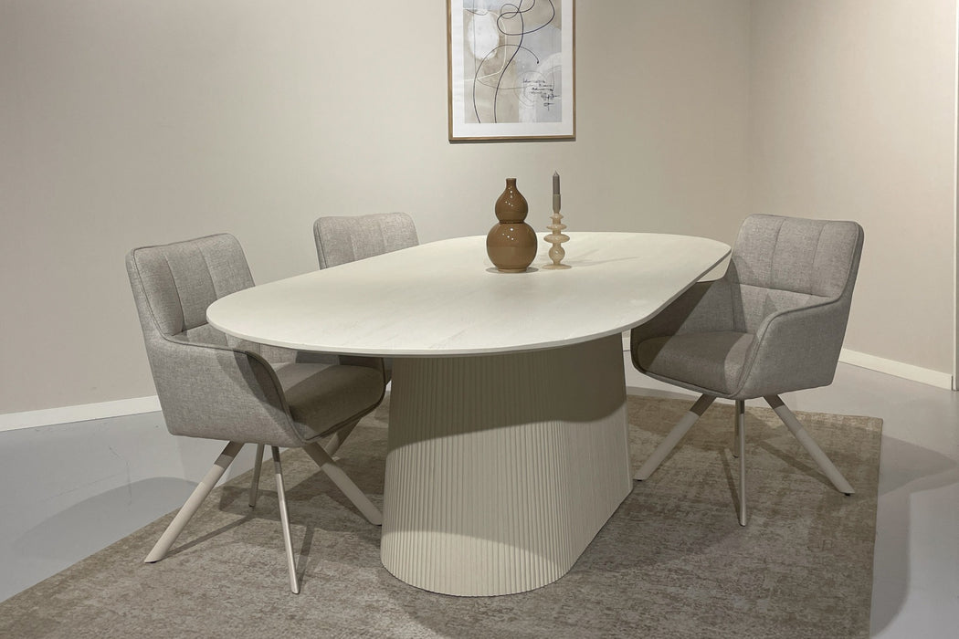 Eettafel Patrice Mangohout Crème wit 110x200 cm-Eettafels-Livingfurn