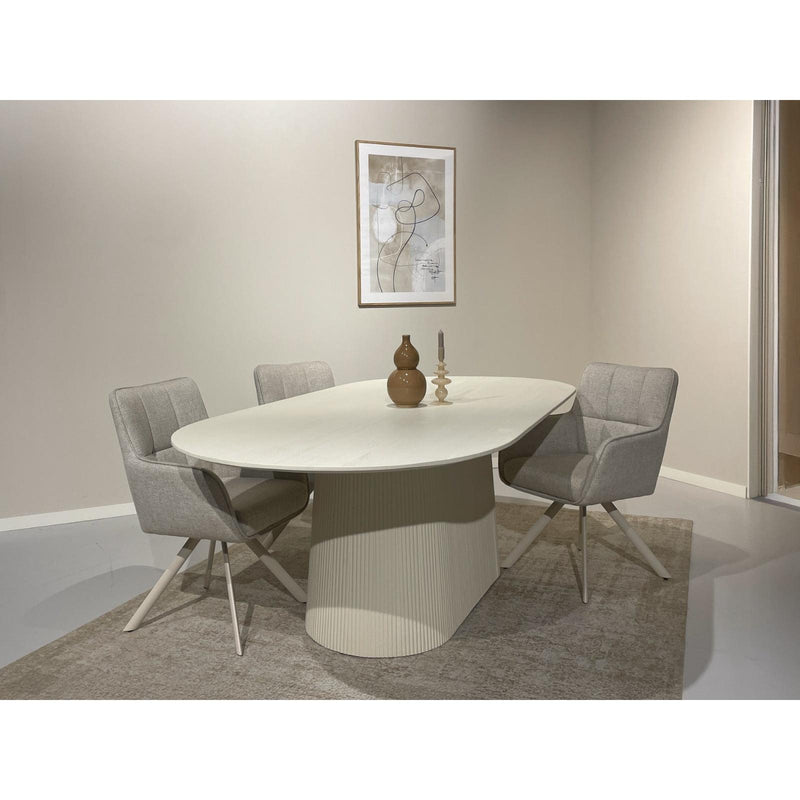 Eettafel Patrice Mangohout Crème wit 110x230 cm-Eettafels-Livingfurn