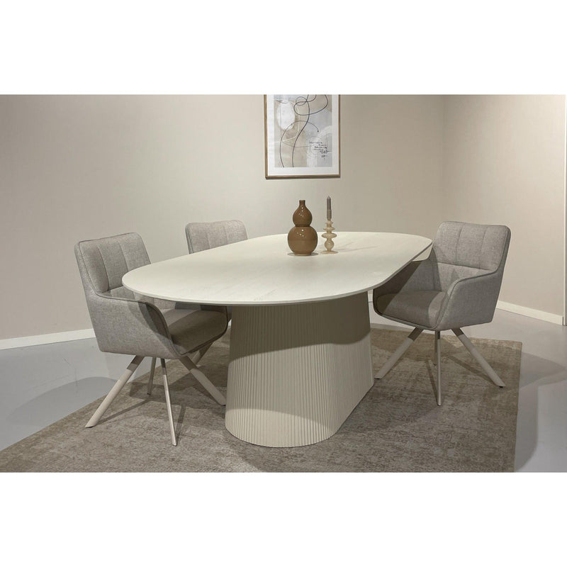 Eettafel Patrice Mangohout Crème wit 110x300 cm-Eettafels-Livingfurn