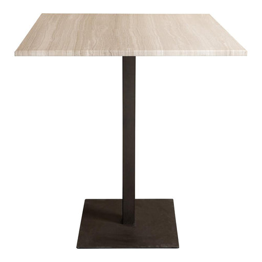Eettafel Plaza Bistrotable Vierkant Wit Marmer Taupe-Eettafels-PTMD