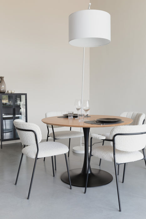 Eettafel Raku MDF,Eikenfineer Naturel Ø110x75 cm-Eettafels-Creating Home