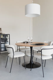Eettafel Raku MDF,Eikenfineer Naturel Ø110x75 cm-Eettafels-Creating Home