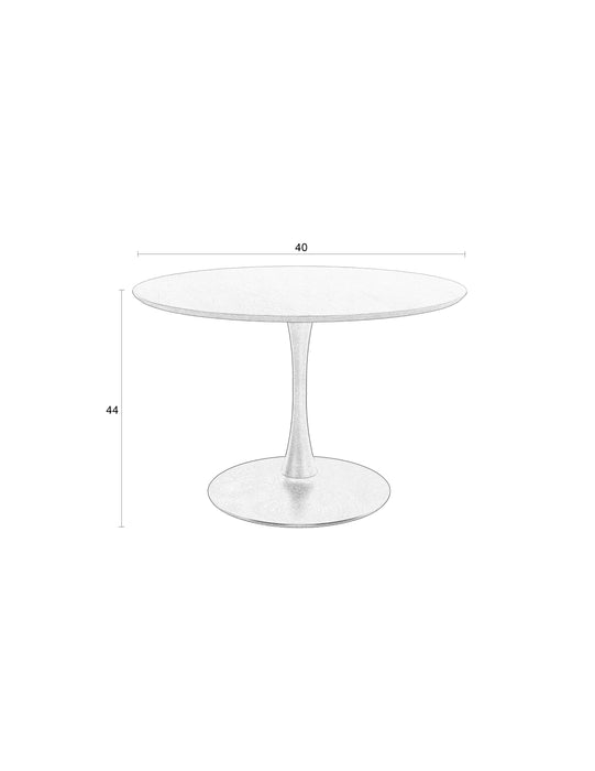 Eettafel Raku MDF,Teak veneer Zwart Ø110x75 cm-Eettafels-Creating Home