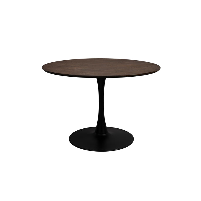 Eettafel Raku MDF,Teak veneer Zwart Ø110x75 cm-Eettafels-Creating Home