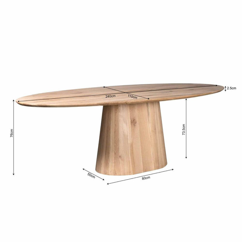 Eettafel Riga 240 cm Naturel Eiken 240x120x76 cm-Eettafels-Starfurn