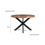 Eettafel Rocky Mangohout Naturel hout 120 cm 120x120x76 cm-Eettafels-Livingfurn