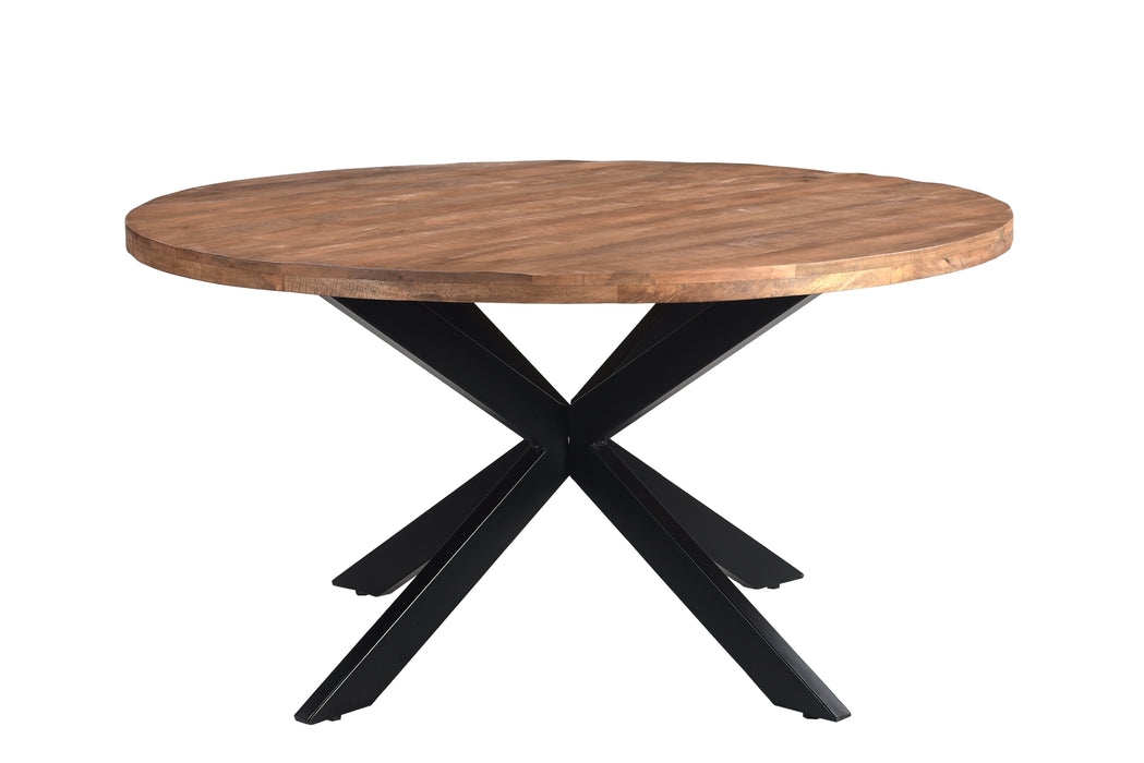 Eettafel Rocky Mangohout Naturel hout 130 cm-Eettafels-Livingfurn