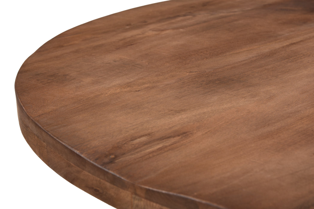 Eettafel Rocky Mangohout Naturel hout 130 cm-Eettafels-Livingfurn