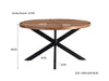 Eettafel Rocky Mangohout Naturel hout 130 cm-Eettafels-Livingfurn