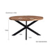 Eettafel Rocky Mangohout Naturel hout 130 cm-Eettafels-Livingfurn
