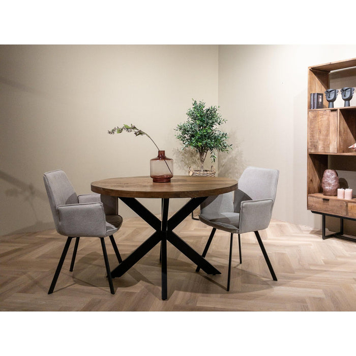 Eettafel Rocky Mangohout Naturel hout 140 cm-Eettafels-Livingfurn