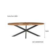 Eettafel Rocky Mangohout Naturel hout 160x90 cm-Eettafels-Livingfurn