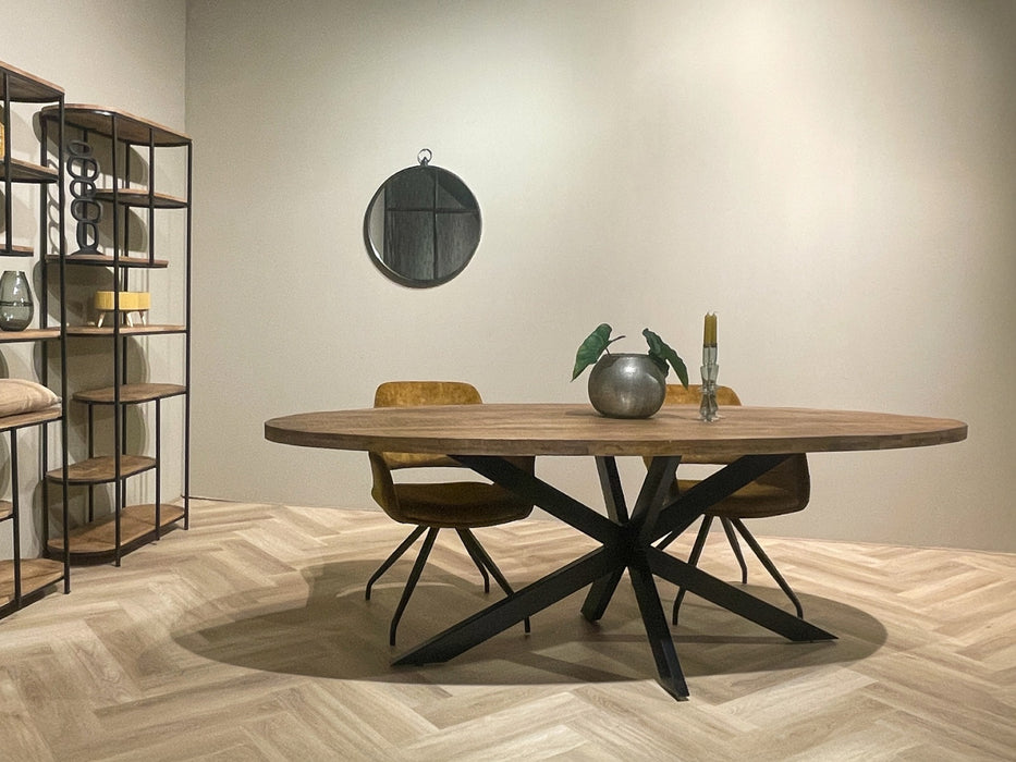 Eettafel Rocky Mangohout Naturel hout 240x110 cm-Eettafels-Livingfurn