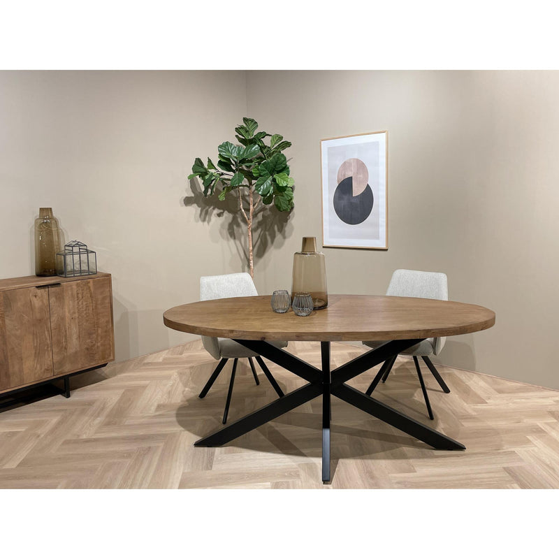 Eettafel Rocky Mangohout Naturel hout 240x110 cm-Eettafels-Livingfurn