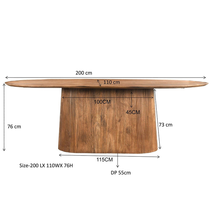 Eettafel Salvator Mangohout Bruin 110x200 cm 31000-Eettafels-Livingfurn