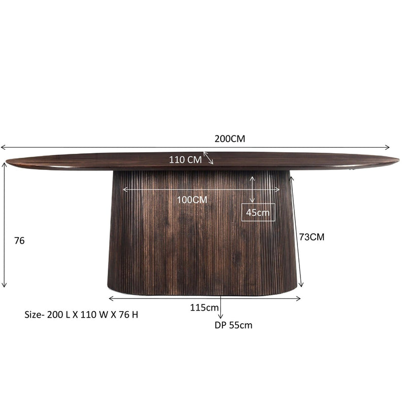 Eettafel Salvator Mangohout Bruin 110x200 cm 31001-Eettafels-Livingfurn
