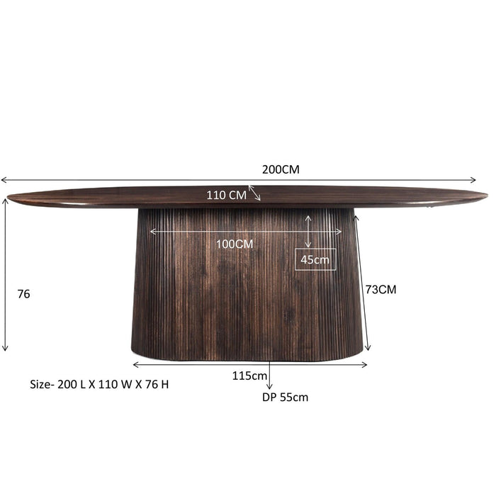 Eettafel Salvator Mangohout Bruin 110x200 cm 31001-Eettafels-Livingfurn