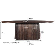 Eettafel Salvator Mangohout Bruin 110x230 cm 13943-Eettafels-Livingfurn