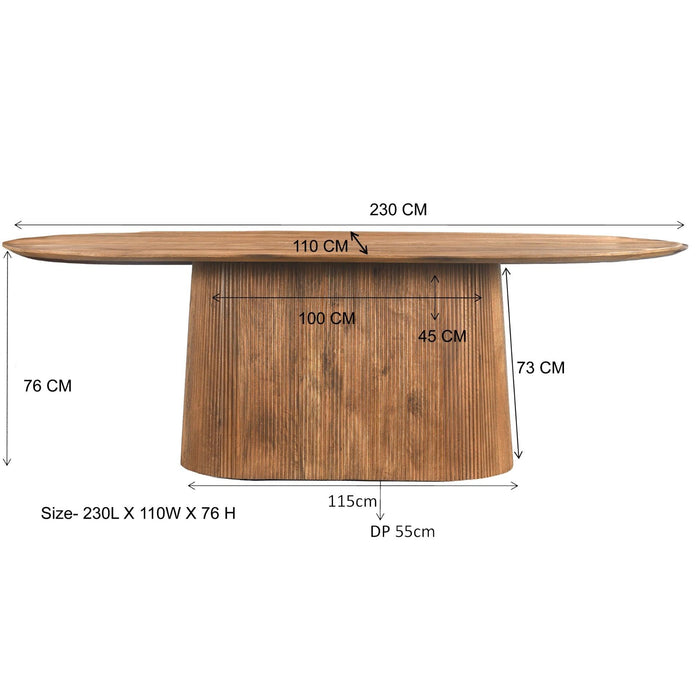 Eettafel Salvator Mangohout Bruin 110x230 cm-Eettafels-Livingfurn