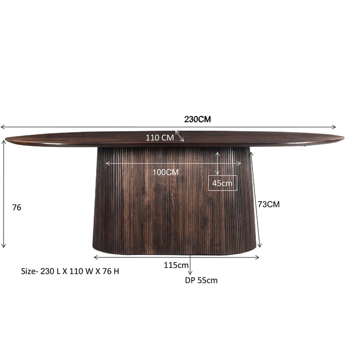Eettafel Salvator Mangohout Bruin 110x230 cm-Eettafels-Livingfurn