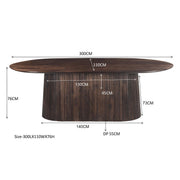 Eettafel Salvator Mangohout Bruin 110x300 cm 30998-Eettafels-Livingfurn