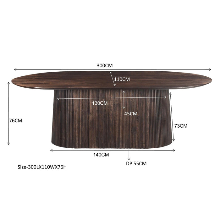 Eettafel Salvator Mangohout Bruin 110x300 cm 30998-Eettafels-Livingfurn