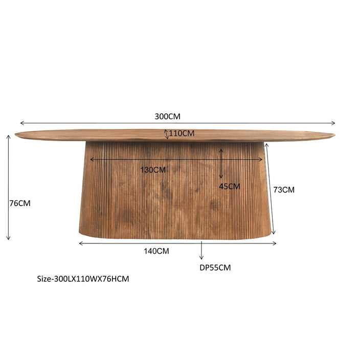 Eettafel Salvator Mangohout Bruin 110x300 cm 30999-Eettafels-Livingfurn