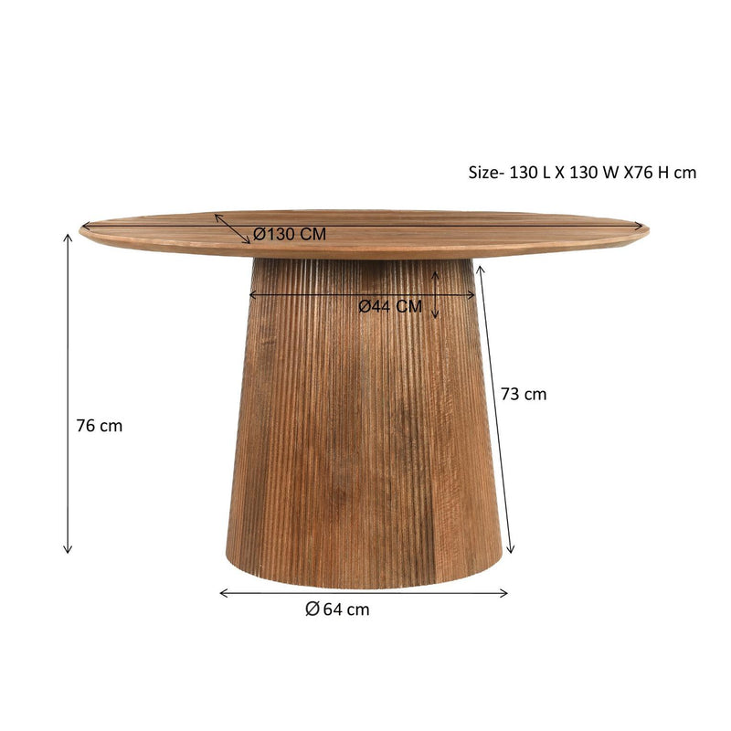 Eettafel Salvator Mangohout Bruin 130 cm 130x130x76 cm 13968-Eettafels-Livingfurn