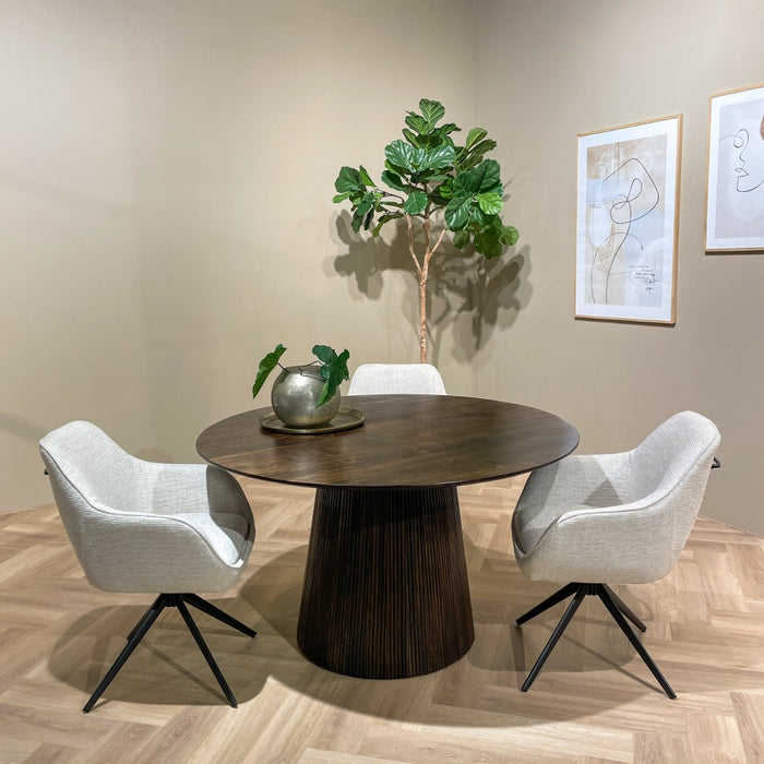 Eettafel Salvator Mangohout Bruin 130 cm 130x130x76 cm-Eettafels-Livingfurn